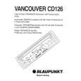 BLAUPUNKT VANCOUVER CD126 Owners Manual BLAUPUNKT VANCOUVER CD126 Owners Manual