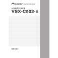 PIONEER VSX-C502-S/SAXU Owners Manual PIONEER VSX-C502-S/SAXU Owners Manual