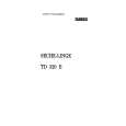 ZANUSSI TD320E Owners Manual ZANUSSI TD320E Owners Manual