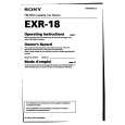 SONY EXR-18 Owners Manual SONY EXR-18 Owners Manual