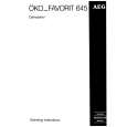 AEG Favorit 645 W Owners Manual AEG Favorit 645 W Owners Manual