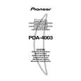 PIONEER PDA-4003 Owners Manual PIONEER PDA-4003 Owners Manual
