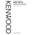 KENWOOD KAC8070 Owners Manual KENWOOD KAC8070 Owners Manual