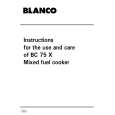 BLANCO BC75X Owners Manual BLANCO BC75X Owners Manual