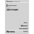PIONEER DEH-P700BT/XN/UC Owners Manual PIONEER DEH-P700BT/XN/UC Owners Manual