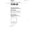 SONY XVM-50 Owners Manual SONY XVM-50 Owners Manual
