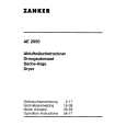 ZANKER AE 2050 Owners Manual ZANKER AE 2050 Owners Manual