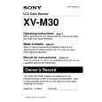 SONY XV-M30 Owners Manual SONY XV-M30 Owners Manual