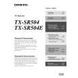 ONKYO TX-SR504 Owners Manual ONKYO TX-SR504 Owners Manual