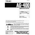 TEAC AG-400 Owners Manual TEAC AG-400 Owners Manual
