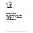 ZANUSSI FB510 Owners Manual ZANUSSI FB510 Owners Manual