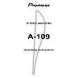 PIONEER A-109 Owners Manual PIONEER A-109 Owners Manual