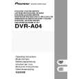 PIONEER DVRA04 Owners Manual PIONEER DVRA04 Owners Manual