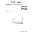 ELECTROLUX EFP936SP Owners Manual ELECTROLUX EFP936SP Owners Manual