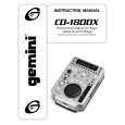 GEMINI CD-1800X Owners Manual GEMINI CD-1800X Owners Manual