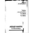 ARTHUR MARTIN ELECTROLUX TE0004W1 Owners Manual ARTHUR MARTIN ELECTROLUX TE0004W1 Owners Manual