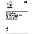 ZANUSSI Z930 Owners Manual ZANUSSI Z930 Owners Manual