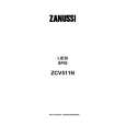 ZANUSSI ZCV511N Owners Manual ZANUSSI ZCV511N Owners Manual
