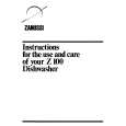ZANUSSI Z100 (DW) Owners Manual ZANUSSI Z100 (DW) Owners Manual