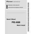 PIONEER PRS-A500 Owners Manual PIONEER PRS-A500 Owners Manual