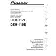 PIONEER DEH-110E/XN/EW5 Owners Manual PIONEER DEH-110E/XN/EW5 Owners Manual