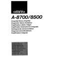 ONKYO A-8500 Owners Manual ONKYO A-8500 Owners Manual