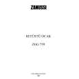 ZANUSSI ZGG759ITCN Owners Manual ZANUSSI ZGG759ITCN Owners Manual