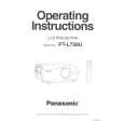 PANASONIC PTL758U Owners Manual PANASONIC PTL758U Owners Manual