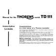 THORENS TD111 Owners Manual THORENS TD111 Owners Manual