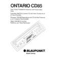 BLAUPUNKT ONTARIO CD85 Owners Manual BLAUPUNKT ONTARIO CD85 Owners Manual