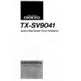 ONKYO TX-SV9041 Owners Manual ONKYO TX-SV9041 Owners Manual