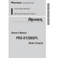 PIONEER PRS-D1200SPL/XS/UC Owners Manual PIONEER PRS-D1200SPL/XS/UC Owners Manual