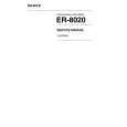 SONY ER-8020 Service Manual SONY ER-8020 Service Manual