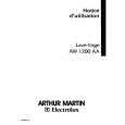 ARTHUR MARTIN ELECTROLUX AW1200AA Owners Manual ARTHUR MARTIN ELECTROLUX AW1200AA Owners Manual