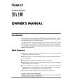 ROLAND MA100 Owners Manual ROLAND MA100 Owners Manual