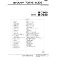 SHARP SF-7850 Parts Catalog SHARP SF-7850 Parts Catalog