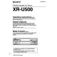 SONY XR-U500 Owners Manual SONY XR-U500 Owners Manual