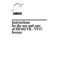 ZANUSSI ZB502V Owners Manual ZANUSSI ZB502V Owners Manual