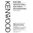 KENWOOD KAC645 Owners Manual KENWOOD KAC645 Owners Manual
