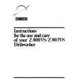 ZANUSSI Z803VS Owners Manual ZANUSSI Z803VS Owners Manual