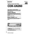 SONY CDX-U6260 Owners Manual SONY CDX-U6260 Owners Manual