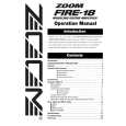 ZOOM FIRE-18 Owners Manual ZOOM FIRE-18 Owners Manual