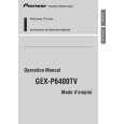 PIONEER GEX-P6400TV Owners Manual PIONEER GEX-P6400TV Owners Manual