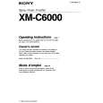 SONY XM-C6000 Owners Manual SONY XM-C6000 Owners Manual