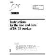 ZANUSSI EC19 Owners Manual ZANUSSI EC19 Owners Manual