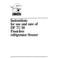ZANUSSI DF77/30FF/B Owners Manual ZANUSSI DF77/30FF/B Owners Manual