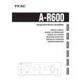 TEAC A-R600 Owners Manual TEAC A-R600 Owners Manual