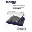 THORENS TD320MKII Owners Manual THORENS TD320MKII Owners Manual