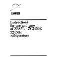 ZANUSSI ZR85L Owners Manual ZANUSSI ZR85L Owners Manual