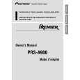 PIONEER PRS-A900/XS/UC Owners Manual PIONEER PRS-A900/XS/UC Owners Manual